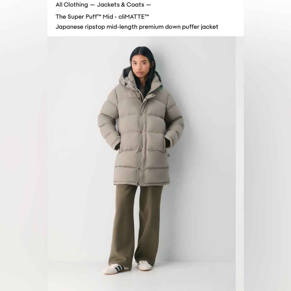 Aritzia Super Puff Mid-Length Puffer Jacket - Tan